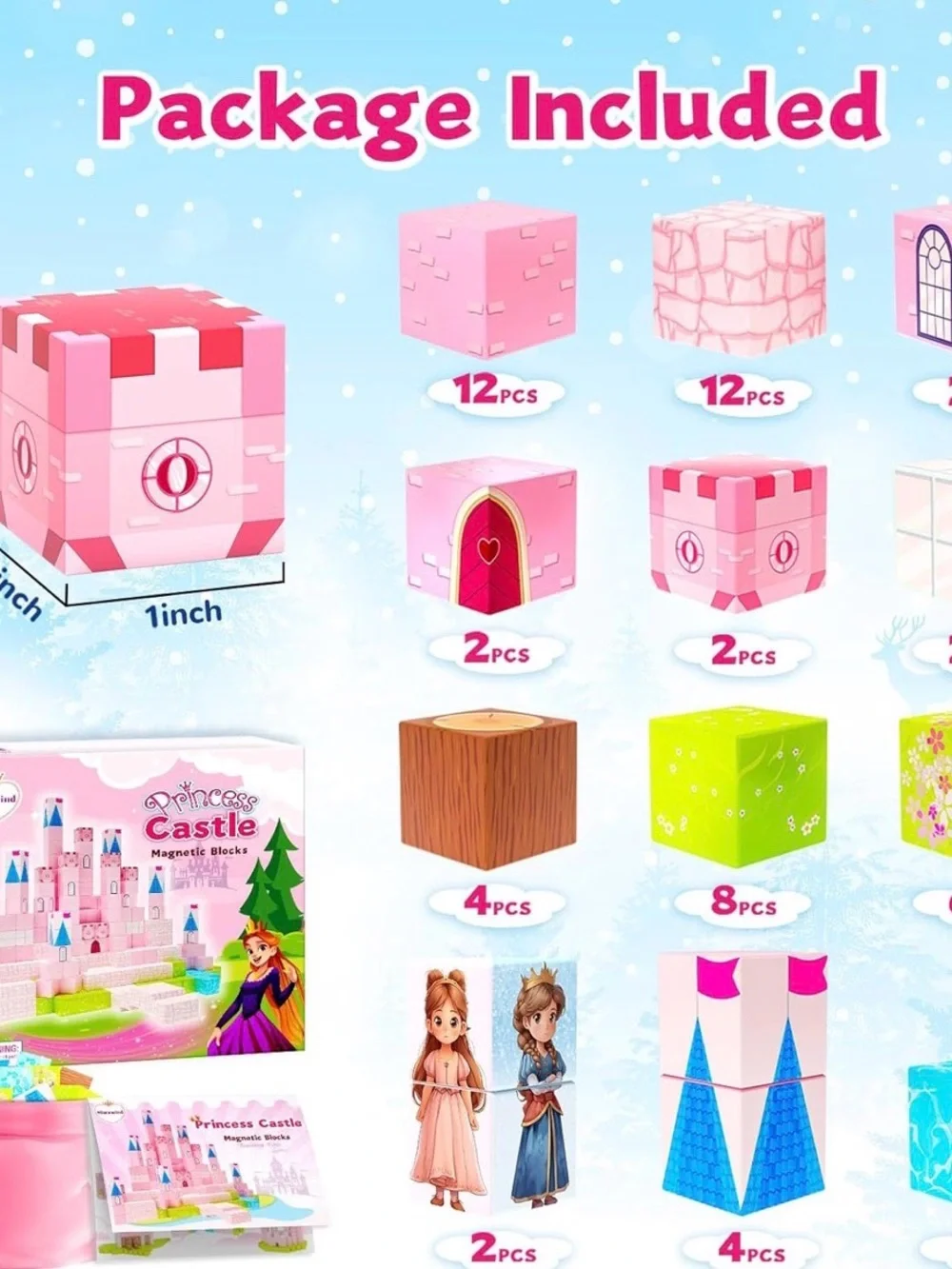 Pink Castle Building Block Set for Kids